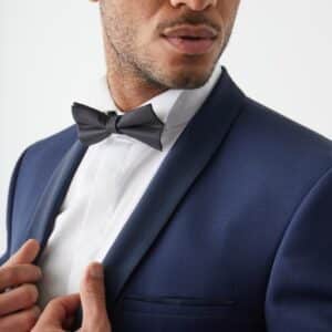 SMOKING SLIM EN LAINE BLEU